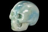 Polished Blue Calcite Skull #112370-2